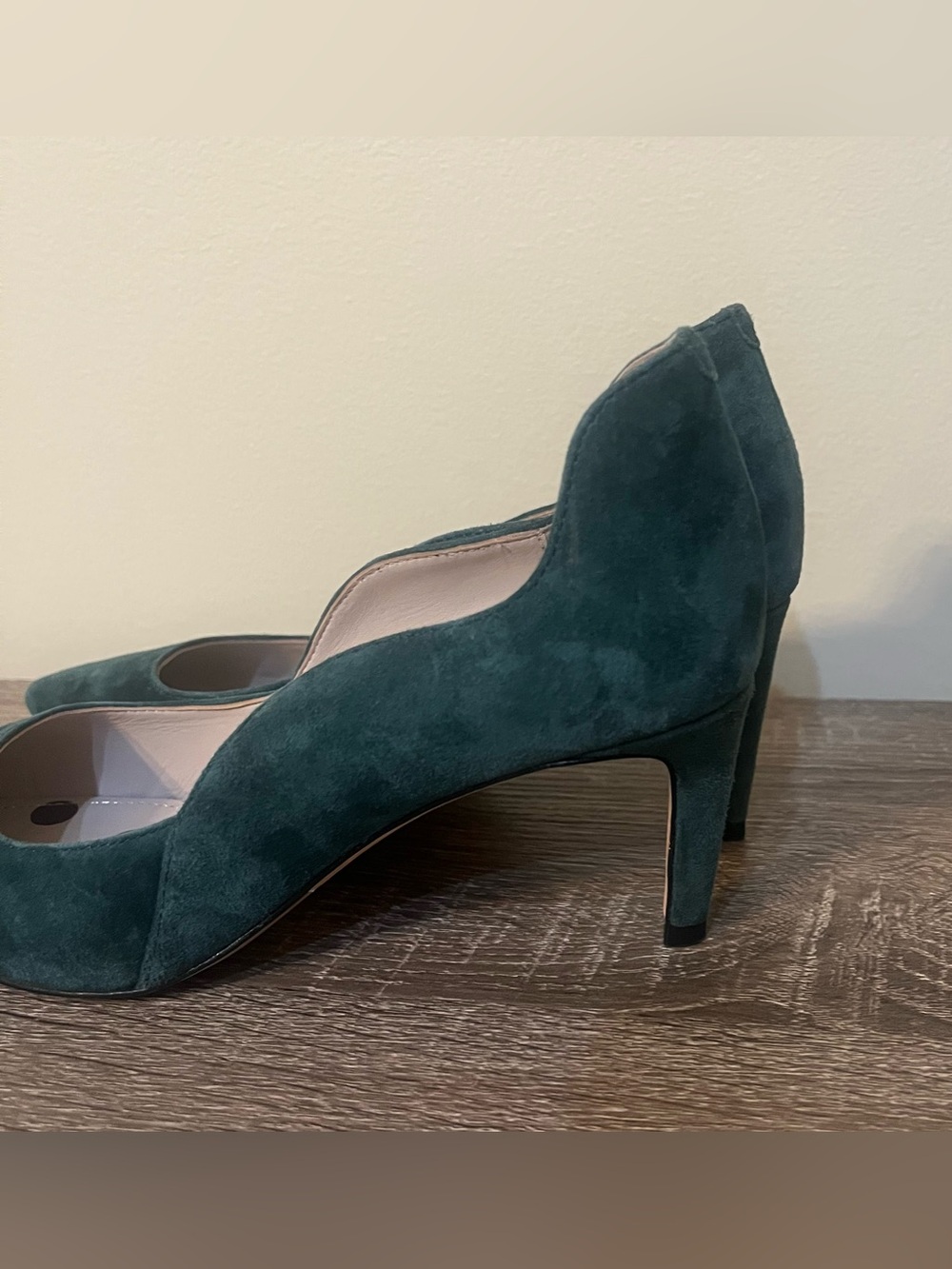 Boden Suede Scalloped Edge Pump Women's Size 37.5 (6.5 US) Dark Green - Picture 5 of 13